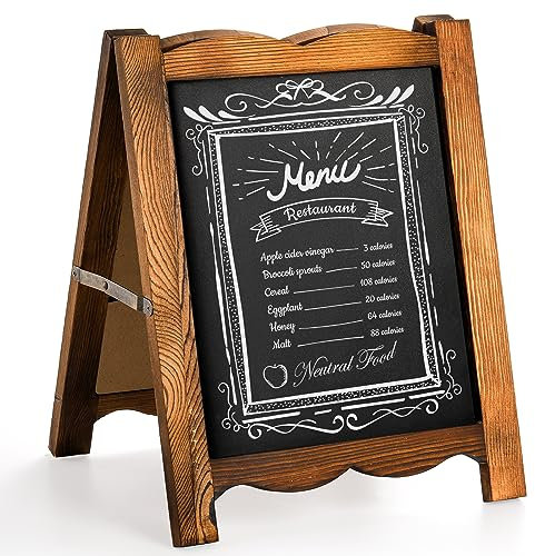 Tosnail 27,9 x 35,6 cm gerahmte Tisch-Kreidetafel-Schilder, doppelseitige Kreidetafel-Magnettafel, dekorative Pinnwände, rustikale Holztafel, kleine Menütafel für Zuhause, Küche, Handwerk,