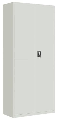 vidaXL Armadio Classificatore Grigio Chiaro 90x40x200 cm in Acciaio