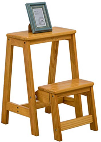 KAZUP Échelle Portable Pliante Escabeau Petits Tabourets De Pied Chaise D'escalier Sièges Échelle en Bois Double Usage Escalade Élargi Multifonction Sécurité Banc À Chaussures Étagère De Rangement
