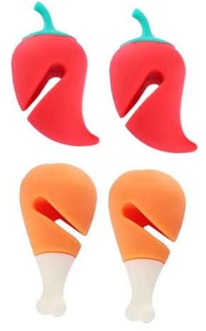MAGICLULU Cartoon Silicone Pot Lid Lifters 4pcs Spill-Proof Steam Releasers Food-Grade Overflow Preventing Kitchen Gadgets for Cooking Pot Holders