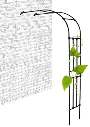 BEEGMA Rosenbogen Garten Halbbogen 60x240x45cm 120x240x45cm 240x240x45cm Metall Torbogen Rankhilfe Rankgitter Halb-rosenbogen Wetterfest Stabiles (Size : W120xH240cm/W3.9xH7.9ft)