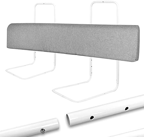 FIVMEN Griglia di protezione per letto, 180 cm, 40 – 60 cm, 5 fori regolabili in altezza, paracolpi flessibile