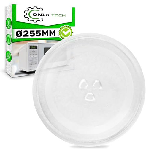Cristal Plato Microondas Universal con un Diámetro Ø 25,5 cm tiene 3 Pies de Fijación en la Base - Código Original 3517203600 para Daewoo para Galanz - ONIX TECH