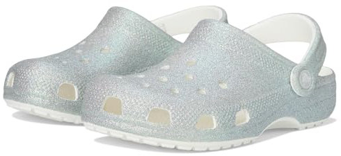 Crocs Classic Iridescent Glitter Cgk, Zoccoli Unisex - Bambini e Ragazzi, Bianco, 30/31 EU