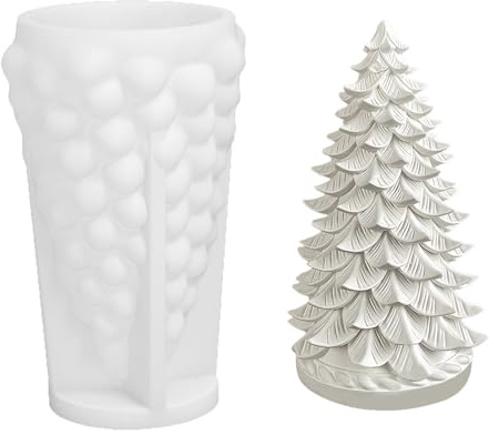 Christmas Candle Mould, Christmas Tree Candle Mould Silicone Christmas Tree Mould Resin Casting Mould Soap Mold Baking Mold Candle Making Mould for Christmas Party Decor DIY Craft Gift (Style-B)
