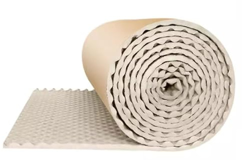 LJBD Akustikschaumstoff Selbstklebendm Pyramide Schallschutzmatte Noppenschaumstoff, Hochdichte Schalldämmung Akustikpaneele für Aufnahmestudios Tonstudio Büros(Size:1m x 10m,Color:Beige)