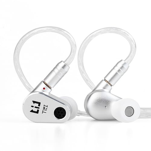 TRI DRACO - Cuffie in-ear con retro aperto 2DD HiFi IEM, con cavità frontale, potenti cuffie con bassi medi con filo di rame placcato argento per musicisti band