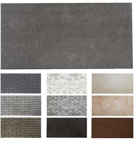 MDEKOR Wandpaneele Beton 50x100 cm | XPS 3D Wandverkleidung in Betonoptik | 4 Stück = 2 m² Gray Dark | Paneele 4,5 mm dick | Dekorative Platten aus Porystyrol für Innenräume