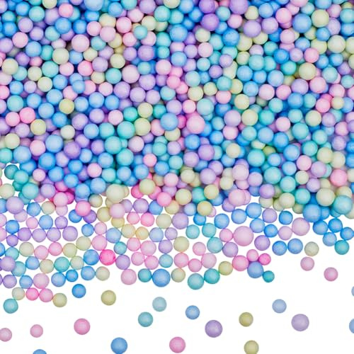 SOFPLATE 30G 4.5mm to 6.5mm Small Colorful Foam Balls Foam Filler Balls Assorted Colors Polystyrene Smooth Round Mini Stuffing Filling Beads for Art Vase Filler Bean Bag DIY Wedding Party Decorations