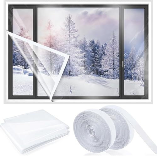 70x150cm,PelíCula Aislante Para Ventanas De Invierno, Kit De Sellado De Ventanas Transparente, PláStico Para ProteccióN Contra Heladas, Reutilizable