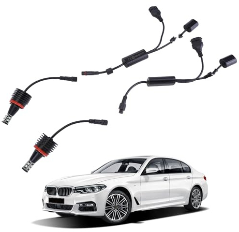 LICHENGTAI 2 piezas Luz LED Angel Eyes para 1er E82 E87 3er E90 E92 5er E60 6er E63 X5 X6 X1 Z4 E70 E71, bombillas de halo de ojos de ángel, LED Bombillas Halo Anillo Marcador 7000K