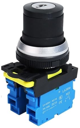 Interruttore rotativo a chiave da 30 mm On Off LA36M Pulsante elettrico con manopola autobloccante Start Stop 10A 2NO(3 Position-2NO)