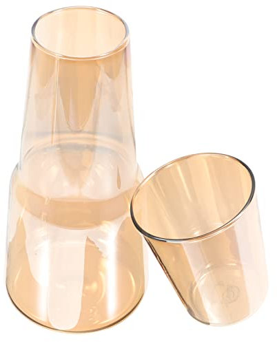 HEALEEP Jarra De Agua Con Filtro Botella De Vidrio Transparente Jarra De Noche Con Taza