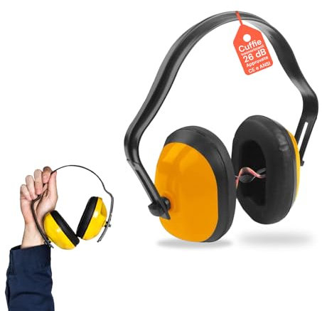 Avilia Cuffie Antirumore con Visiera Protettiva per Decespugliatore, Archetto Regolabile, Isolamento Acustico Imbottito per Lavoro, Officina e Giardinaggio (Cuffie Antirumore)