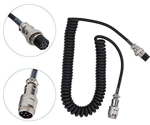 BAFOVY Handy 8-pin Coiled Extension Microphone Cord, Spring Wire Design, Compatible with Most Radio Transceivers, Ideal for Communication Equipment