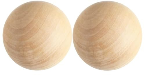 OSALADI 2 Stück Unfertige Bastelkugeln 7 Cm Große Kugeln Aus Natürlichem Hartholz – DIY Mal Und Dekorationsprojekte – Holzkugeln Für Weihnachtsschmuck Und Heimdekoration
