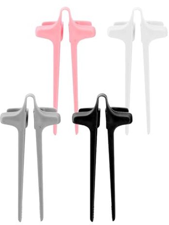 Nzexlyva 4 Pcs Plastic Finger Chopsticks, Enviromental Reusable Snack Chopsticks and Gamers to Keep Hands Clean for Playing Games, Studying Working in Home Kitchen