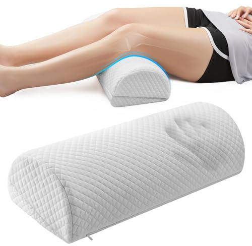 anzhixiu Half Moon Leg Bolster for Back Sleeping- Adjustable Height Under Knee Pillow for Ankles- Pure Memory Foam Leg Pillow for Sleeping on The Bed- Lattice