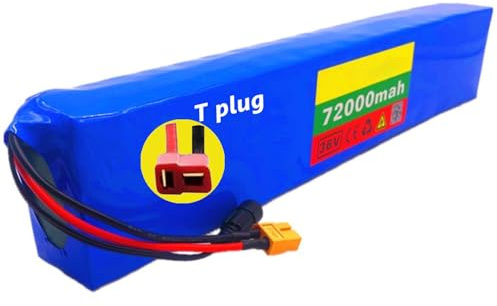 36V 72Ah Elektroroller-Akku Elektroroller Batterie Ebike-Lithium-Akku Lithium Ionen Akku Pack 10S4P Roller-Elektrorollstuhl Akku Ersatz Zubehör Ersatzbatterie Mit Ladegerät T Plug,36V 72Ah