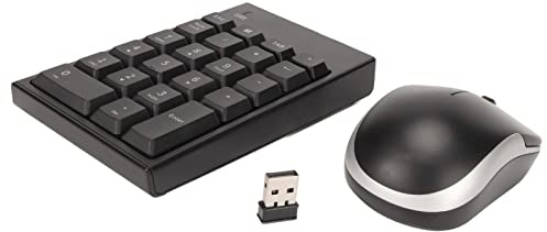 Lazmin112 COMBINAZIONE DI TASTIINO NUMERICO E TOUSE WIRELESS, TASTERINO NUMERICO ULTRA PORTATILE DA 2,4 GHz A 22 TASTI, MOUSE USB 1200 Dpi, per Banche, Contabilità Finanziaria