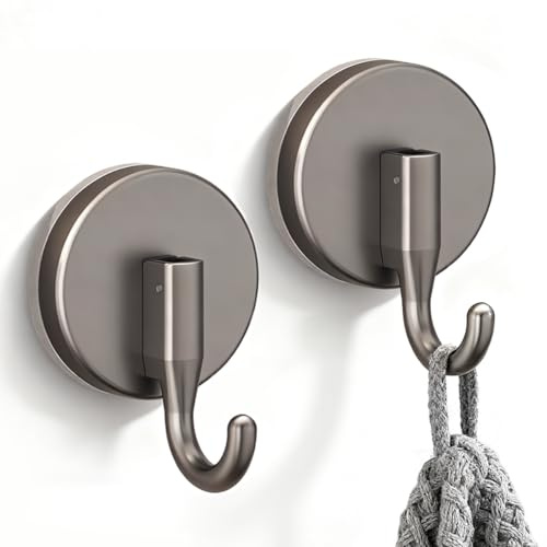Drenky 2 Pièces Crochet Ventouse Puissante, Accroche Serviette Sans Percage Crochet Réutilisable Porte Manteau Ventouse Pour Suspendre Les Serviettes, Manteaux, Clés, Gris
