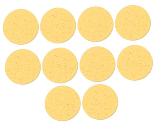 PRETYZOOM 10 Stück Gesichtsschwämme aus Weichem Zellstoff Hautfreundliche Reinigungspads zur Sanften Gesichtsreinigung und Make up entfernung Waschbar und Wiederverwendbar für Tägliche