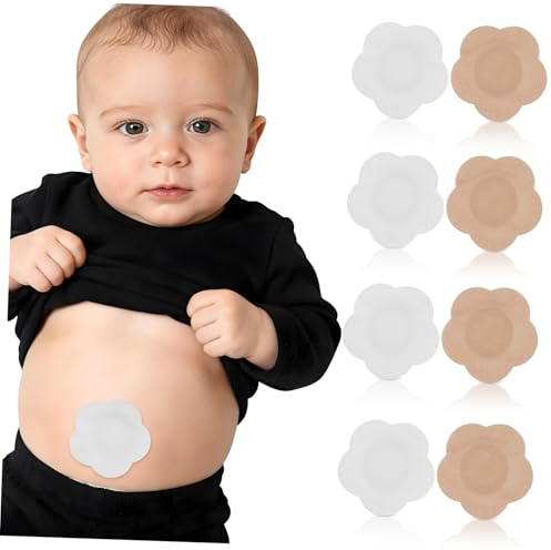 ifundom Parches Ombligo para Ñiño Transpirables de Tela No Tejida, 200 Unidades Ligeras para Proteger el Ombligo y Promover la Cicatrización en Abdomen