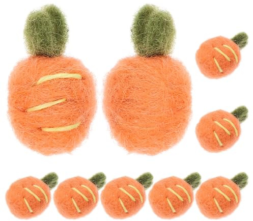 WOONEKY 10 Stück Handgefertigte Filz Haarnadeln mit Karotten Motiv Kreative Selbstgemacht Haarspangen für Kinder Niedliche Orange Haarschmuck Accessoires zum Basteln