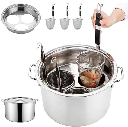 Zasdvn Casserole Spaghetti avec Panier Égouttoir,Ustensiles de Cuisine en Acier Inoxydable - Marmite avec Égouttoir - Pour Débutants Pros Prépa Repas Fête Réunion Familiale Légumes Soupe Vacances