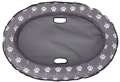 JUMPLAWN Kleine aufblasbare Hunde-Pool-Schwimmhilfe - 96 x 65 cm (37,8 x 25,6 Zoll) - Stabile Unterstützung, Sommerspielzeug für Hunde, geeignet für Pool, See, Camping und Strand (Grau)