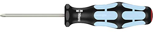 Wera 05032020001 3350 Tournevis pour vis cruciformes PH, acier inoxydable, PH 0 x 60 mm, Noir/Ice bleu