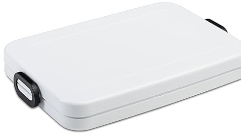 Mepal - Lunchbox Take A Break flach - Ideale Brotdose für Laptoptasche oder Rucksack - Flach geformte Essensbox für 2 Sandwiches oder 4 Scheiben Brot - 800 ml - White