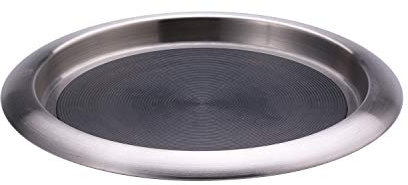 Service Ideas Tray, Built in Non-Slip Rubber Inserts, 9, Stainless Steel
