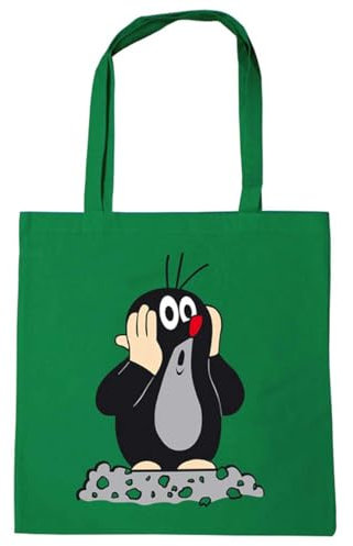 Logoshirt® Der kleine Maulwurf I Oh Oh I Hügel I Baumwolltasche I grün I Lizenziertes Originaldesign