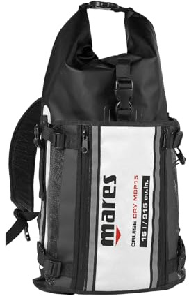 Mares Cruise Dry MBP15 - wasserdichter Rucksack, schwarz/weiß