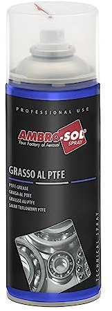 Ambro-Sol - G007 Grasso Spray al PTFE, Lubrificante al Teflon Ideale per Carichi Elevati, Bomboletta Spray in Banda Stagnata 100% Riciclabile all'Infinito da 400 ml, beige