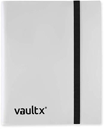 Vault X 9-Taschen-Trading-Kartenordner mit Gurt, 360 Karten, Standardgröße, 20 seitlich ladbare Seiten, Sammelordner für Sammelkartenspiele, Sportkarten, TCG (Weiß) | Für 360 TCG-Karten in Standardgröße auf 20 seitlich ladenden 9-Pocket-Seiten. Gepolsterter, wasserabweisender Einband