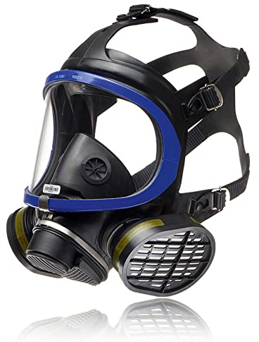 Dräger X-plore 5500 Full-Face Respirator Mask NIOSH Certified + 2x Gas Cartridge OV/AG/HF/FM/CD/AM/MA/HS | Eye and Respiratory Protection, Anti-Fog, 180° View