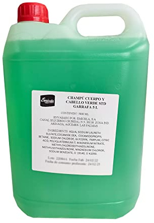Gel y champú 2 en 1. Dermatológico para cuerpo y cabello en garrafa de 5 litros. Higiene, limpieza y cuidado de la piel