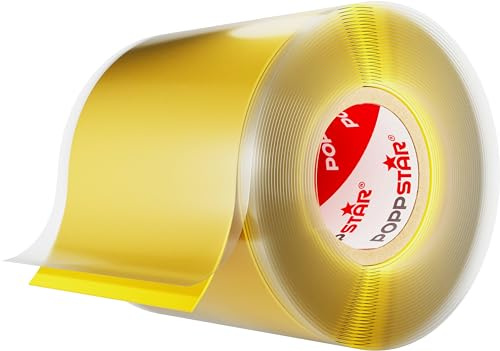 POPPSTAR selbstverschweißendes Silikonband, 3m x 50mm, Isolierband und Dichtungsband (Wasser, Luft), gelb, 1 Rolle