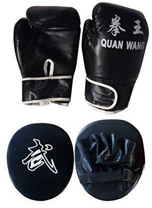 Gofeibao Boxhandschuhe Männer Pratzen Kampfsport Sparring Pads Junior Boxhandschuhe Schlaghandschuhe Punch-Pads Sparringhandschuhe Black,Freesize