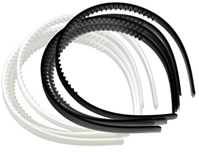 10 Serre-tête En Plastique avec Bande de Cheveux avec Dents pour Hommes, Femmes, Blanc et