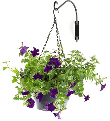 FiNeWaY Pack of 4 Garden Hanging Basket Metal Wall Bracket - Twisted – Wall Hook for Lanterns Plants Flowers Decoration Door Fence UP TO 12 - 16 Baskets