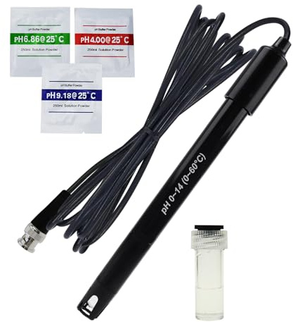 Kit De Remplacement Pour Aquarium Hydroponique Plante Piscine Spa 0-14 Sonde D'électrode De Ph Connecteur Bnc, Câble De 300 Cm Pour Capteur De Test De Contrôleur De Moniteur De Ph (BNC pH Electrode)