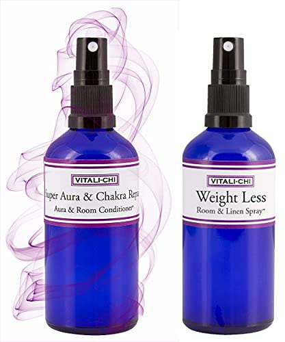 Vitali-Chi WL and Super Chakra Repair Aura & Room Spray Bundle – con pomelo rosa, bergamota, naranja y pachulí aceites esenciales puros – 50 ml