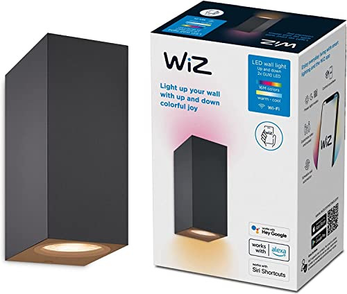 WiZ Up&Down Wandleuchte Tunable White & Color, dimmbar, 16 Mio. Farben, smarte Steuerung per App/Stimme über WLAN, schwarz