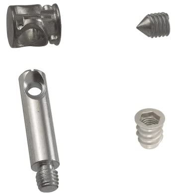 EVOTRADE Kit de 50 piezas – Herrajes completos para montaje de muebles – Barril 14 mm + grano M8 + barra + brújula (45 mm de longitud)