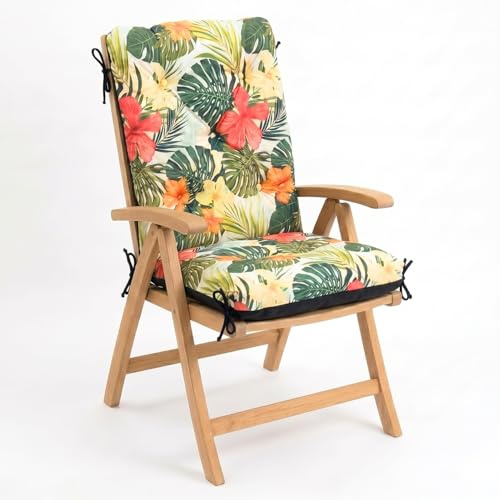 4L Textil trädgårdsstolsdyna för fåtölj Dynor för utomhusstolar(50x70x50 cm, Tropisk grön)