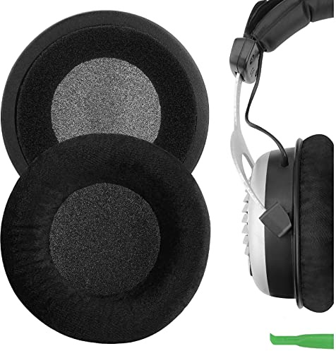 Geekria Komfort Velours Ersatz-Ohrpolster für Beyerdynamic DT440, DT770, DT790/797/860/880/990, DT990PROx/T/5P/70/90, HS 200/400/800, MMX300, RSX700 (Schwarz)