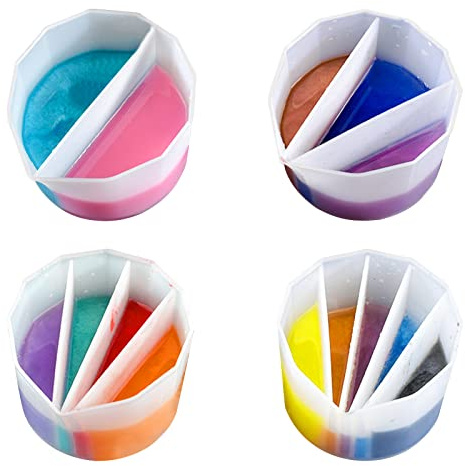 Houdao 4 Piezas Accesorios de Silicona Vaciador Dividido 2/3/4/5 Canales Vaciado de Pintura Vaciado Acrílico Vaciado de Arte Fluido Resina